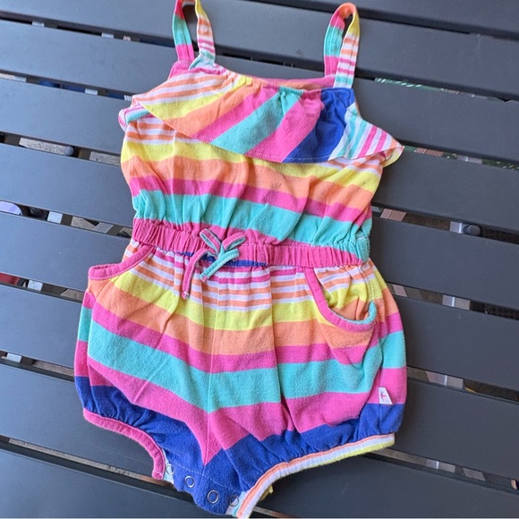 Girls stripe colorful romper - Picture 2 of 3